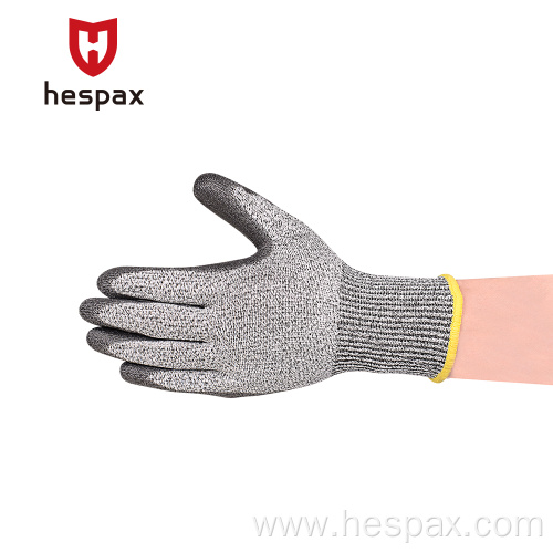 Hespax Polyester Automotive Anti-cut Nitrile Safety Glove